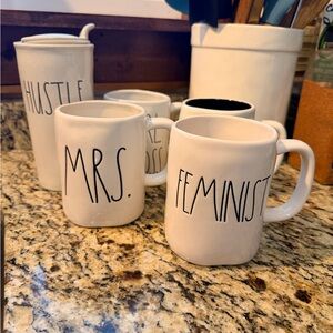 Rae Dunn Feminist and Mrs. White Mug Set